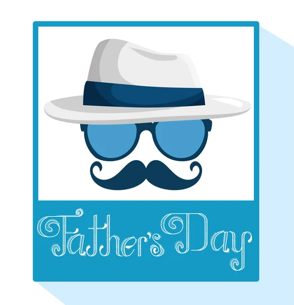 Fathers day celebration with emblem decoration — Stock Vector
