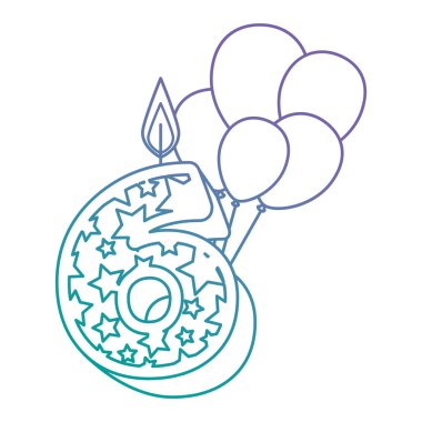 balonlar helyum ile sevimli sayı altı mum