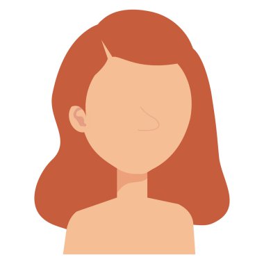 güzel ve genç kadın gömleksiz karakter