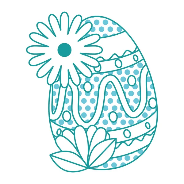 Ovo de páscoa pintado com decoração floral — Vetor de Stock