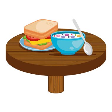 ahşap masada lezzetli kahvaltı