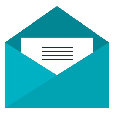 Zarf posta izole simgesi