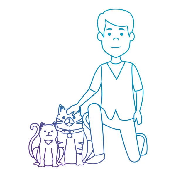 Veterinario médico con gatos avatar carácter — Vector de stock