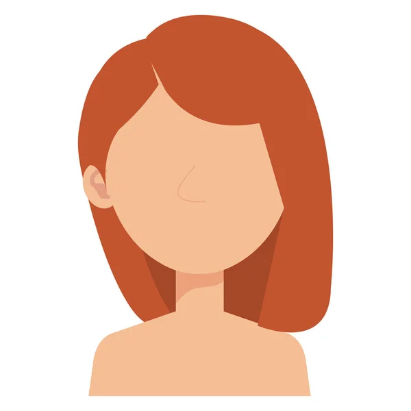 Hermosa y joven mujer sin camisa carácter — Vector de stock