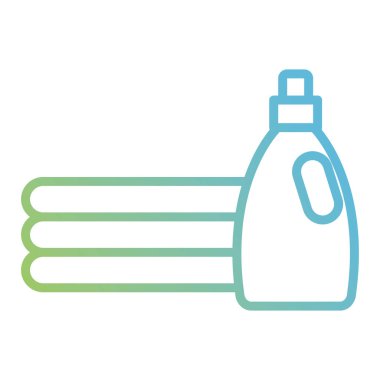 deterjan şişesi ile katlanmış giysiler