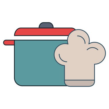 mutfak pot ile şapka şef