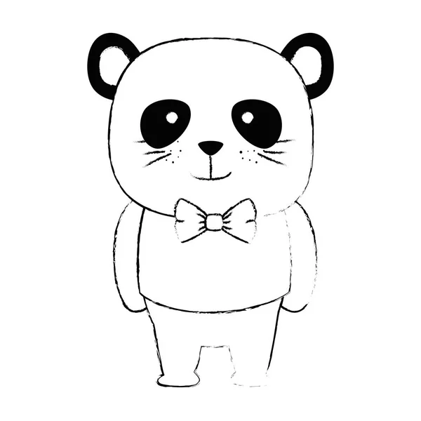 Cute bear panda character — Stock Vector