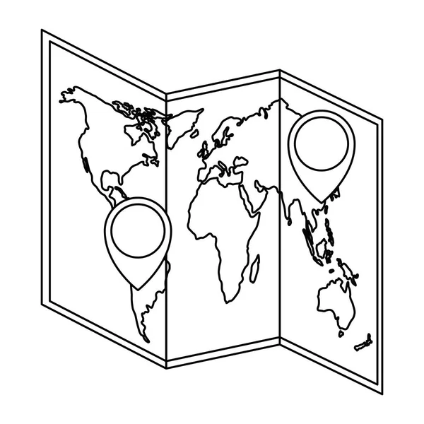 Kart papper med stift plats — Stock vektor