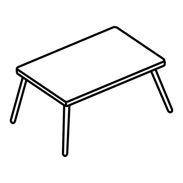 Tavolo in legno icona isolata — Vettoriale Stock