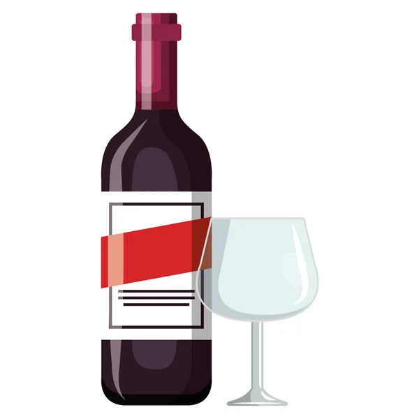 Wine bottle with cup — Stock Vector