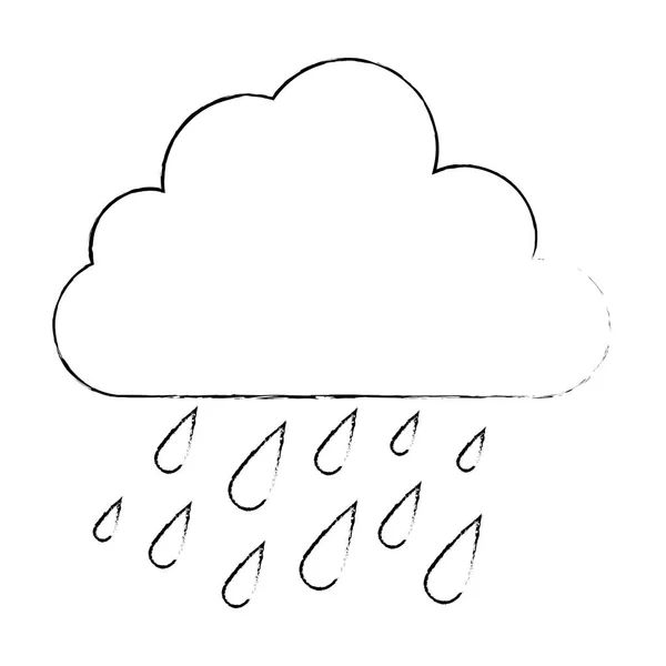 Nube lluvia tiempo aislado icono — Vector de stock