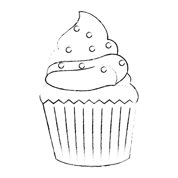 Dulce cupcake pastelería icono — Vector de stock