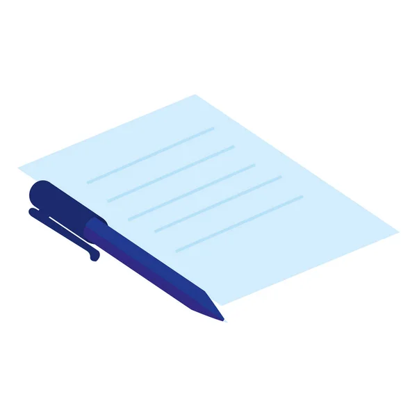 Document papier met pen — Stockvector