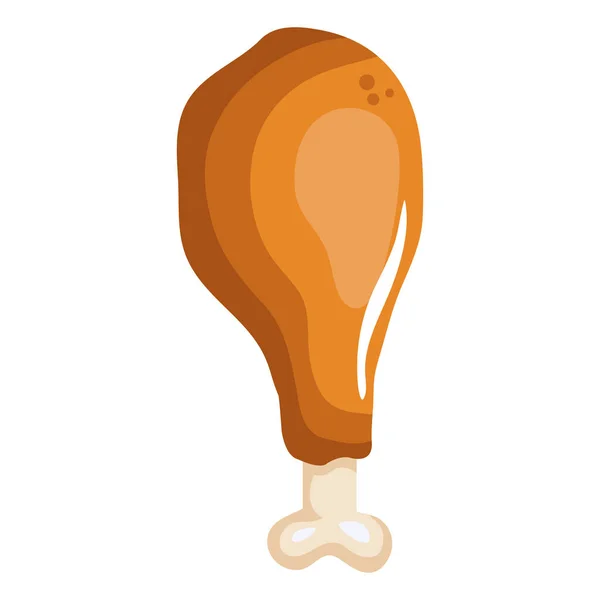 Delicioso ícone de coxa de frango — Vetor de Stock