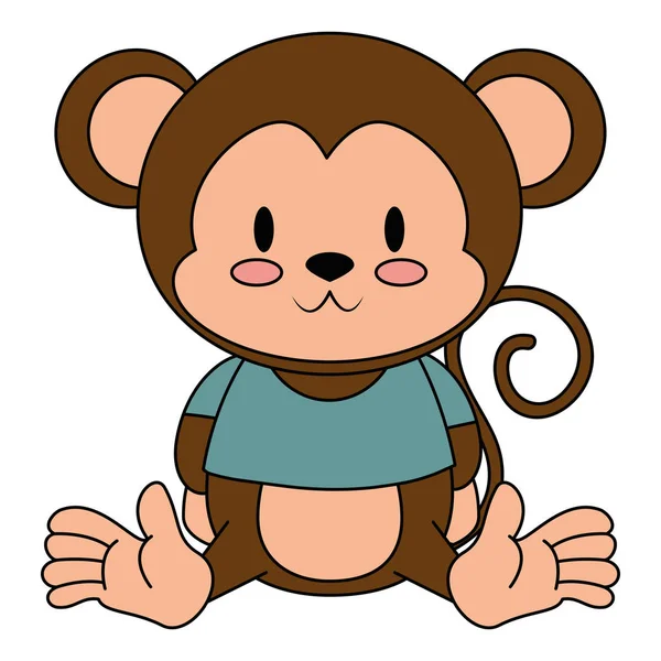 Mignon et adorable personnage de singe — Image vectorielle