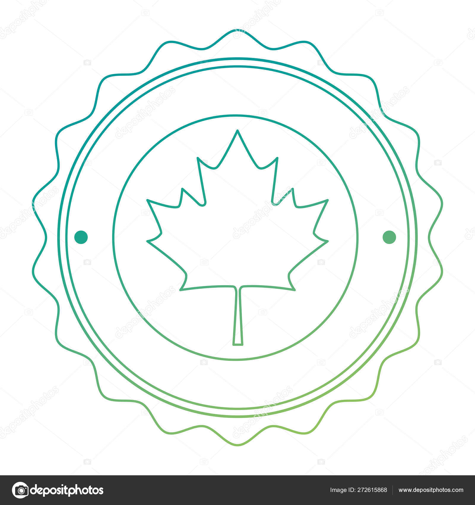 Maple leaf emblem icon Stock Vector by ©yupiramos 272615868