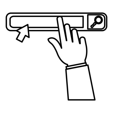 Arama çubuğu tarayıcı arayüzü ile el