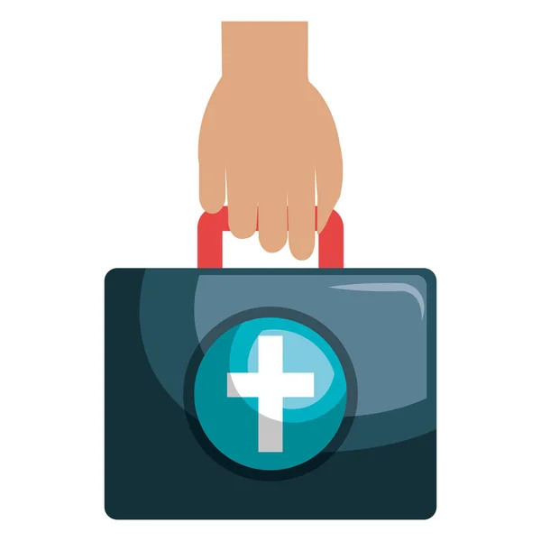 Hand with medical kit — Stock Vector