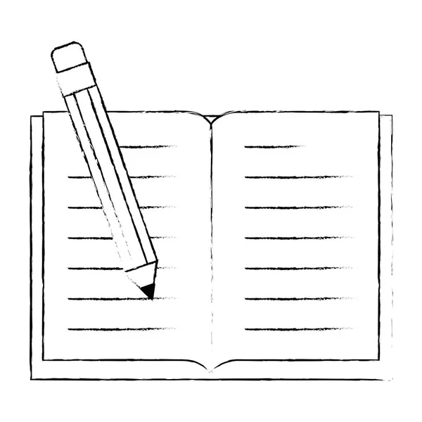 Text book with pencil — Stock Vector