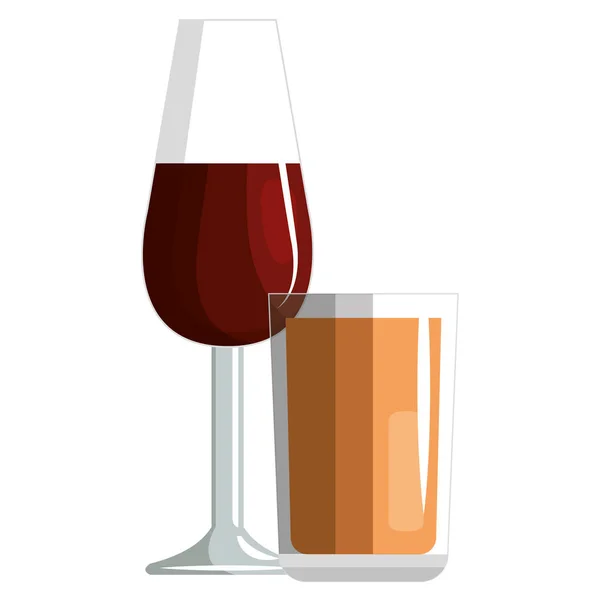 Бокал вина с виски — стоковый вектор