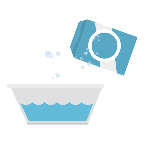 Πλυντήριο πλαστική κατσαρόλα με νερό — Διανυσματικό Αρχείο