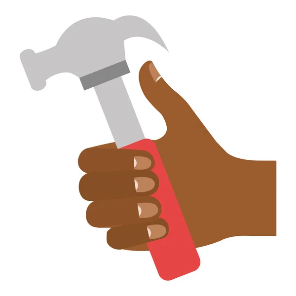 Hand med hammare verktyg — Stock vektor