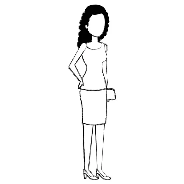 Businesswoman with handbag avatar character — Stock Vector