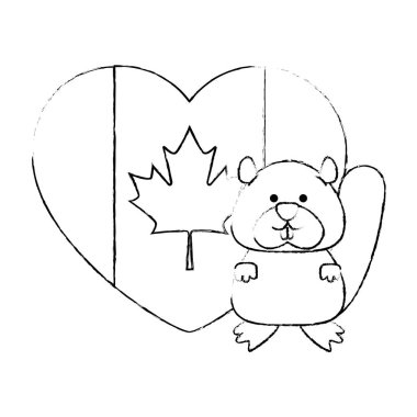 kalp ile sevimli kanada marmot