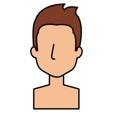 genç adam gömleksiz avatar karakter