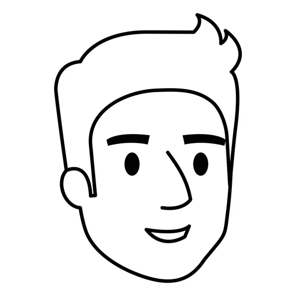 Joven cabeza avatar carácter — Vector de stock