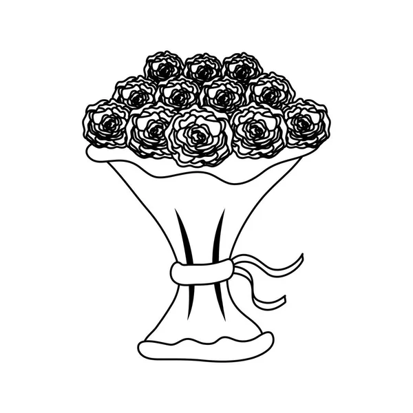 Bukiet róż ikony — Wektor stockowy
