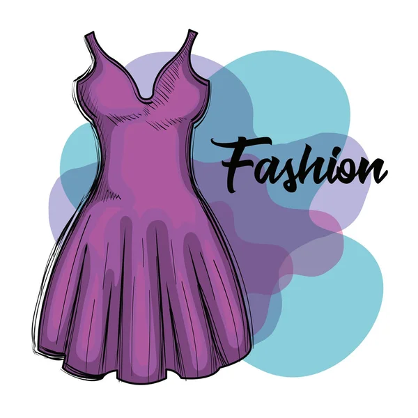 Kvinnlig mode klänning ikon — Stock vektor