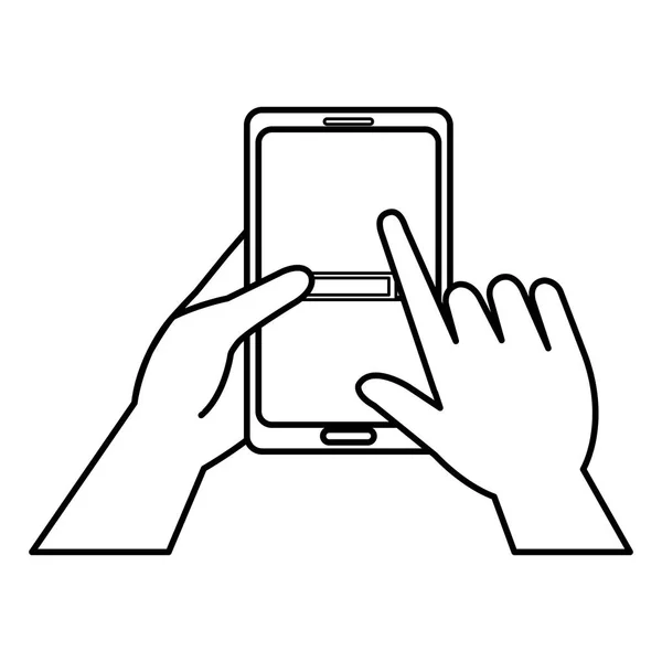 Mão com dispositivo de smartphone —  Vetores de Stock