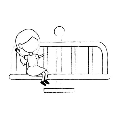 park oyun alanı tekerlek simgesi oynayan kız