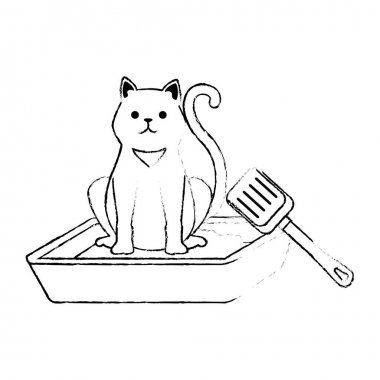 kum kutusu karakteri sevimli kedi maskotu