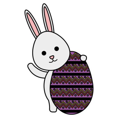 sevimli tavşan Paskalya dekorasyon ile yumurta boya