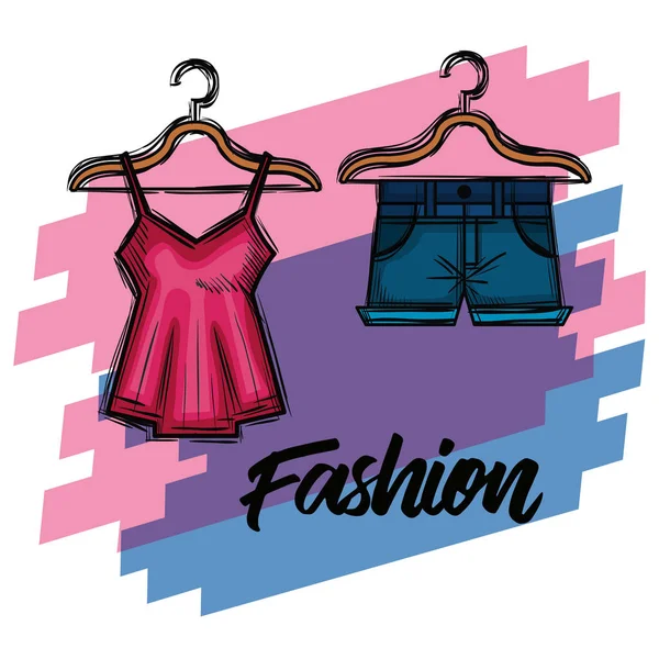 Weibliche Mode Kleidung Ikone — Stockvektor