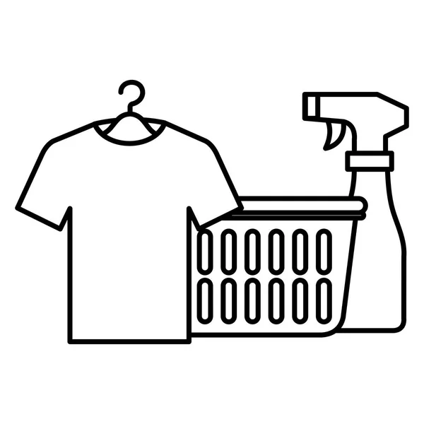 Service de blanchisserie panier équipement — Image vectorielle
