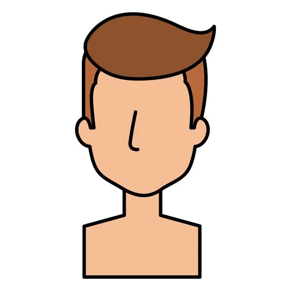 Молодий чоловік без сорочки аватар персонаж — стоковий вектор