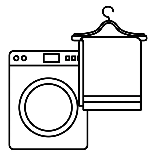 Wash machine laundry service — Stock Vector