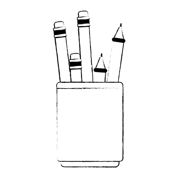 Pencil holders isolated icon — Stock Vector