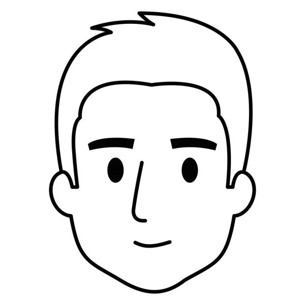 Joven cabeza avatar carácter — Vector de stock