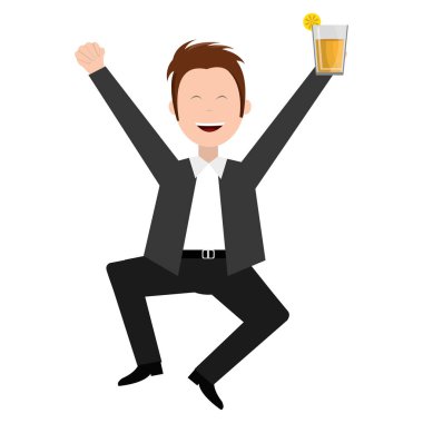 iş işadamı kokteyl ile kutluyor