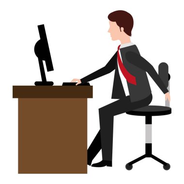 bilgisayar avatar karakter çalışan işadamı