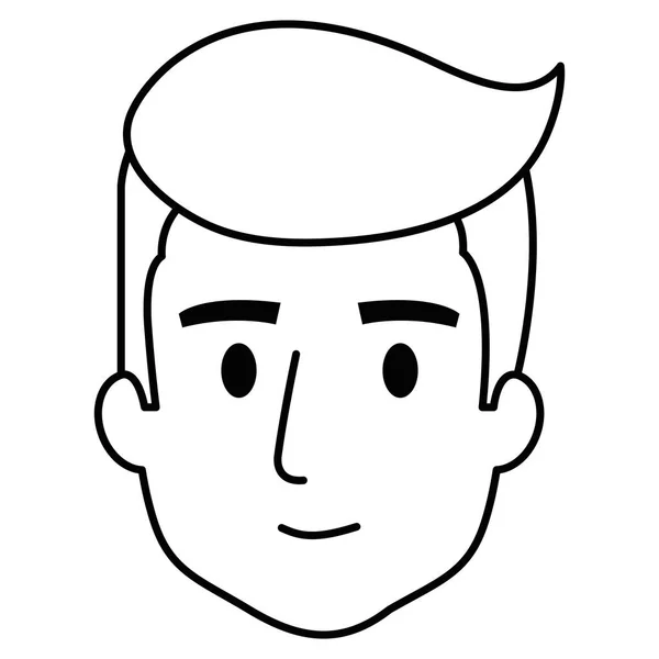 Joven cabeza avatar carácter — Vector de stock