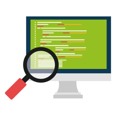 Büyüteç ile bilgisayar ekranı