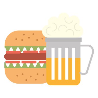 bira ile lezzetli burger