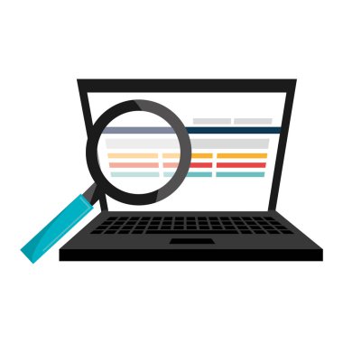 Büyüteç ile dizüstü bilgisayar