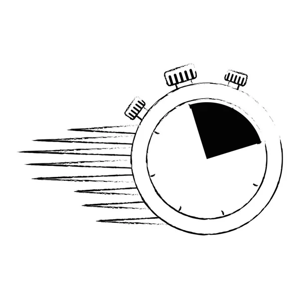 Cronómetro temporizador con líneas de velocidad — Vector de stock