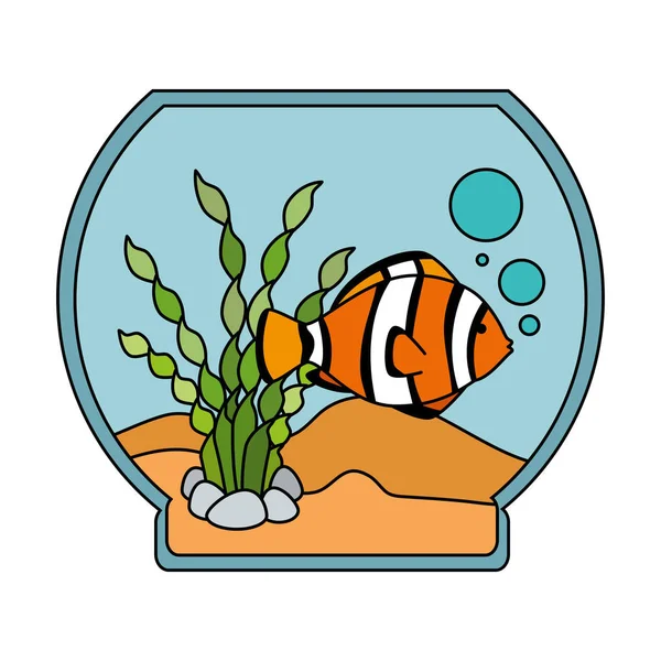 Renkleri balık ile akvaryum kase — Stok Vektör